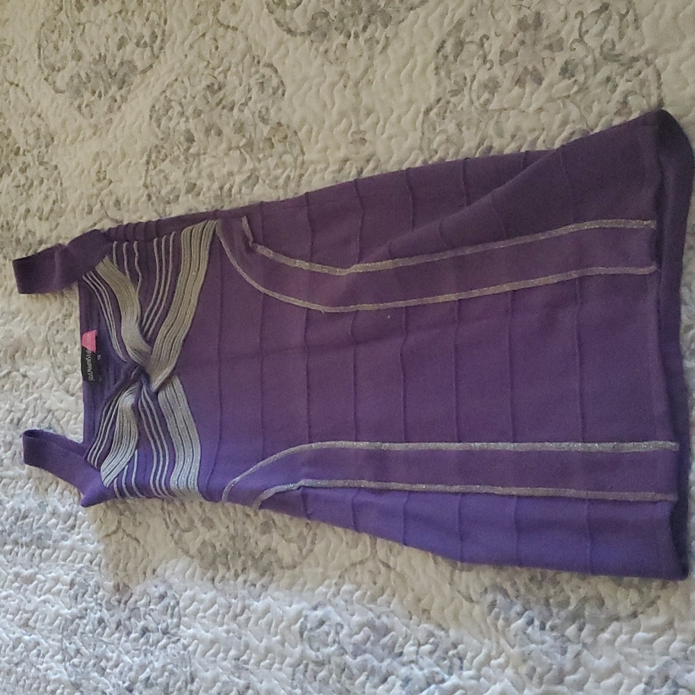 Short Dress in purple and silver design